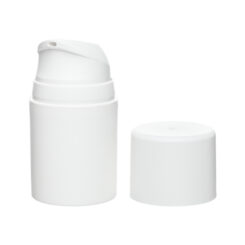 50ml Matte White PP Plastic Airless Bottles with 48mm Matte White Airless Pump & Overcap