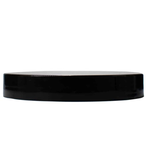 Black 89-400 PP Smooth Skirt Lid with (PS) Pressure Sensitive Liner Black Smooth Skirt lid