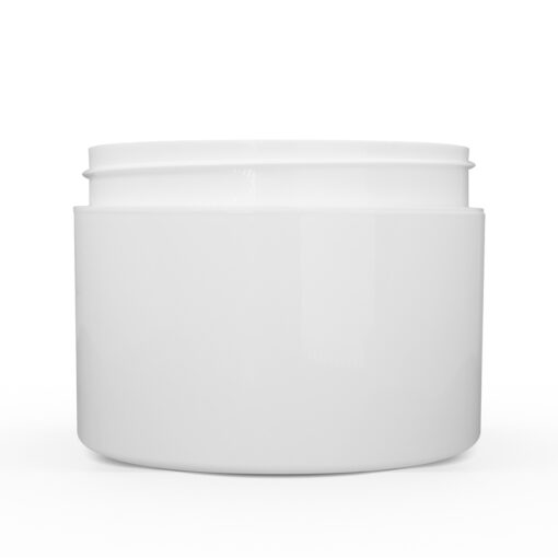 8 oz White Polypropylene Double Wall Straight Sided Jar
