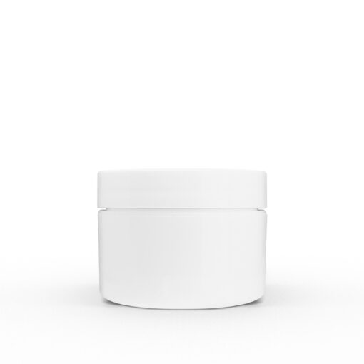 1 oz White Polypropylene Double Wall Straight Sided Jar