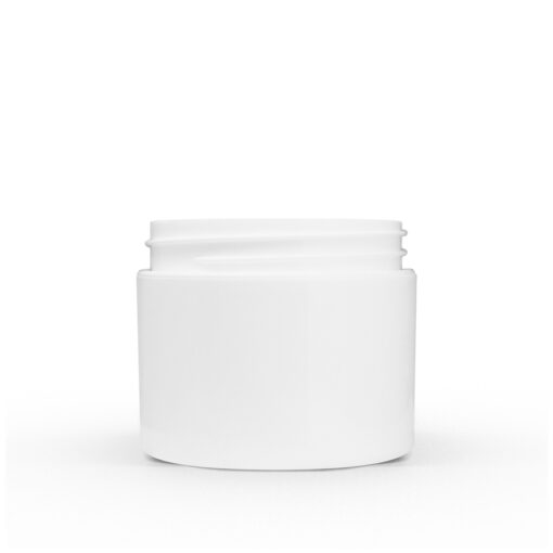 2 oz White Polypropylene Double Wall Straight Sided Jar