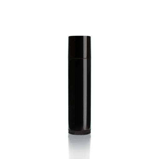 0.15 oz Black Lip Balm Tube with Black Cap On