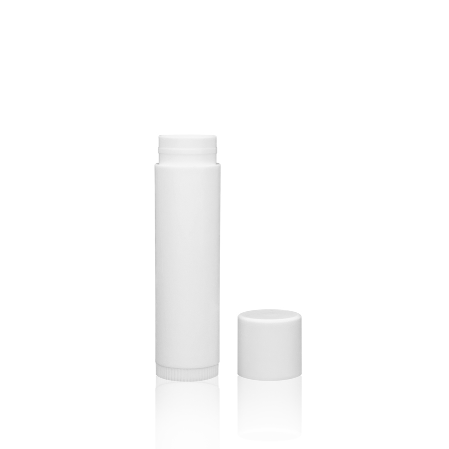 0.15 oz White Round Lip Balm Tube with Press-On Cap