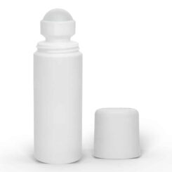 3 oz White Roll-On Deodorant Bottle with Round Edge Cap
