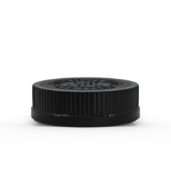 54-400 Black Push Down and Turn" Child-Resistant Ribbed Skirt Lid with Foam liner