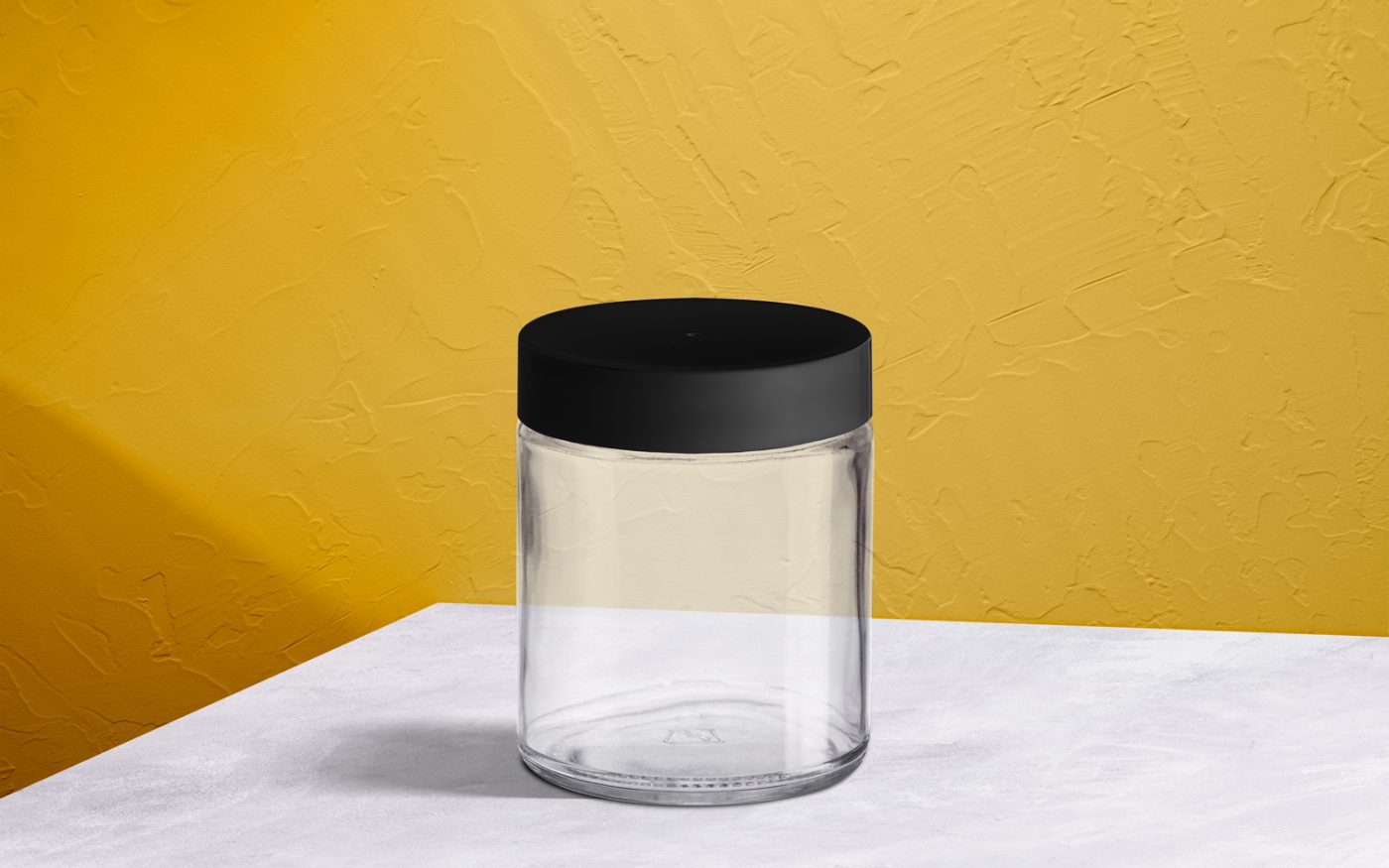 Glass Jar with CRC Black Cap Closure Pet Care Packaging