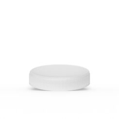 White 53-400 PP Ribbed Skirt Lid with Foam Liner