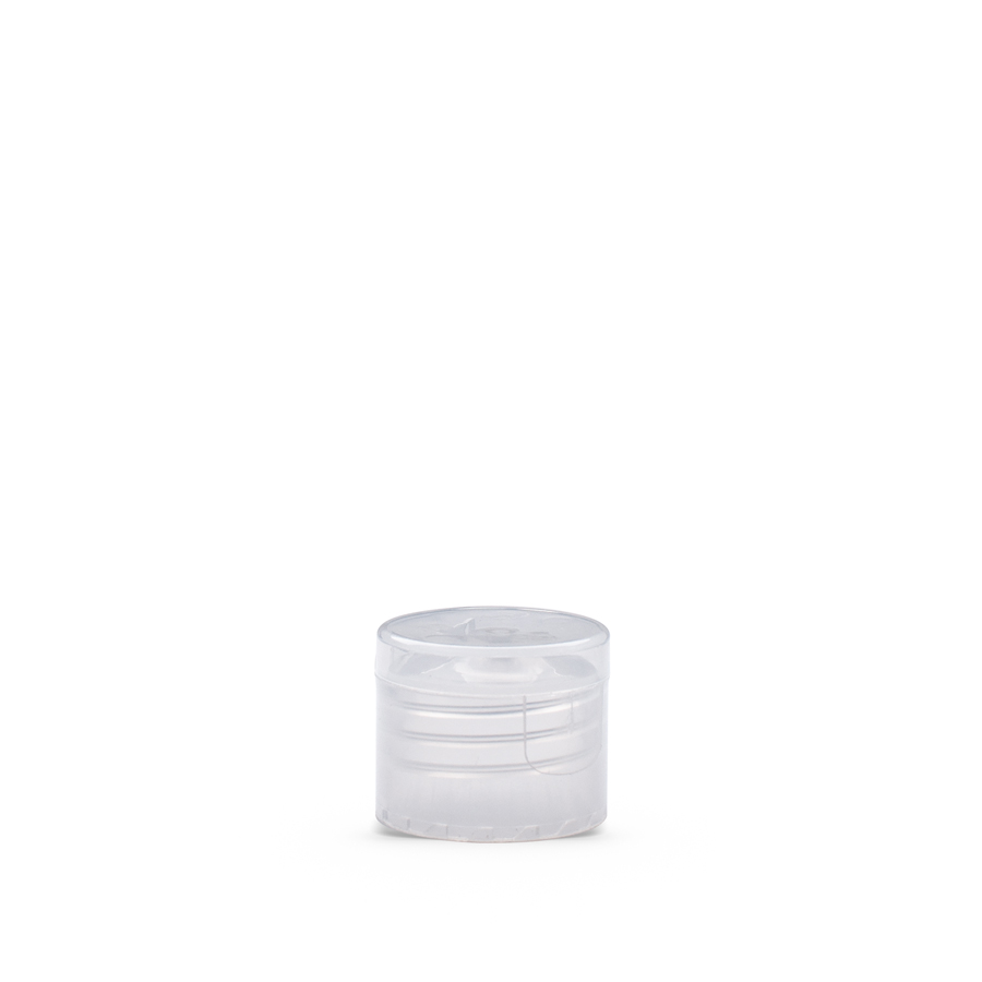 clear-polypropylene-20-410-smooth-skirt-hinged-flip-top-dispensing-cap-closed Clear Polypropylene 20-410 Smooth Skirt Hinged Flip Top Dispensing Cap Closed