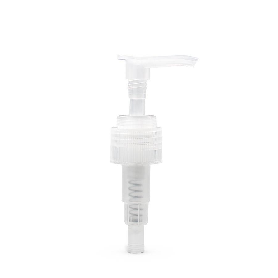 24-410-clear-ribbed-skirt-saddle-lotion-pump-with-190mm-dip-tube 24-410 Clear Ribbed Skirt Saddle Lotion Pump Dispenser with 190mm Dip Tube