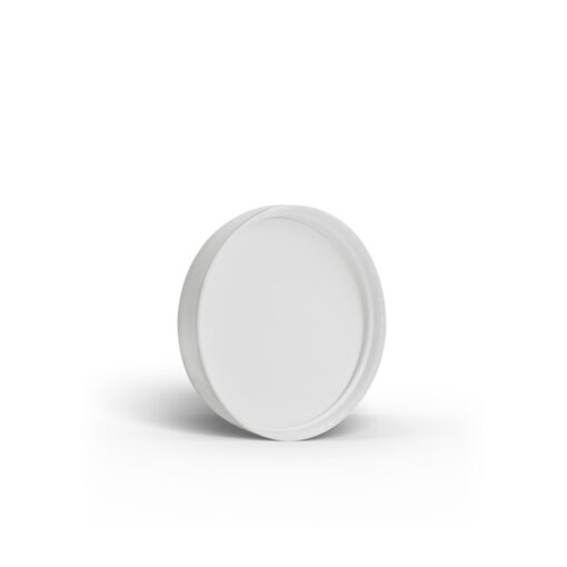 White 48-400 PP Smooth Skirt Lid with Foam Liner Bottom