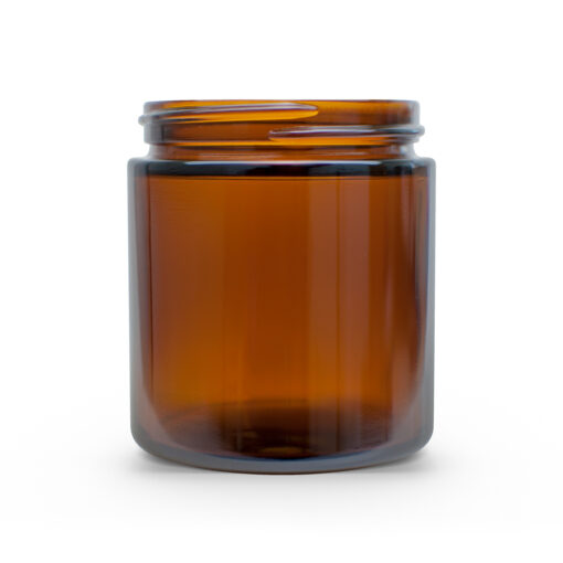 4 oz 58-400 Amber Straight Sided Round Glass Jar