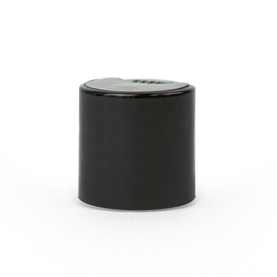 black-28-410-smooth-wall-disc-top-pp-unlined-capGB04-410-28-black-closed Black 28-410 Smooth Wall Disc Top PP Unlined Cap Open Closed