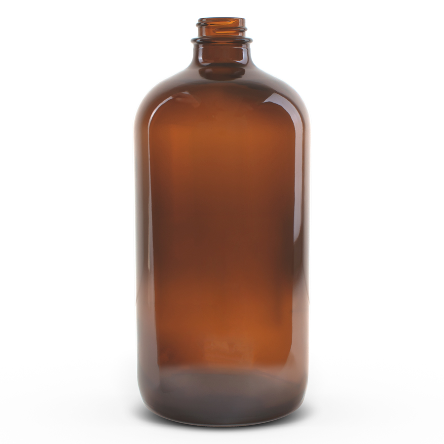 375 ml Clear Glass Flask Bottles w/ Black Ribbed Tamper Evident Caps