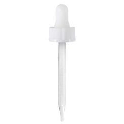2 oz White Glass Dropper (20-400) (Ribbed)