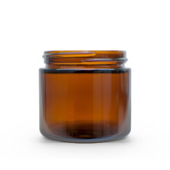 2 oz 53-400 Amber Glass Straight-Sided Round Jar FH Packaging by FHPKG