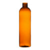 8 oz Amber PET Cosmo Round Bottle 24-410 Neck Finish