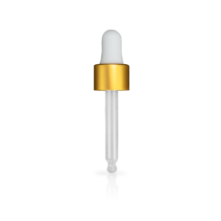 65mm Matte Gold and White Glass Dropper (18-400) FH Packaging