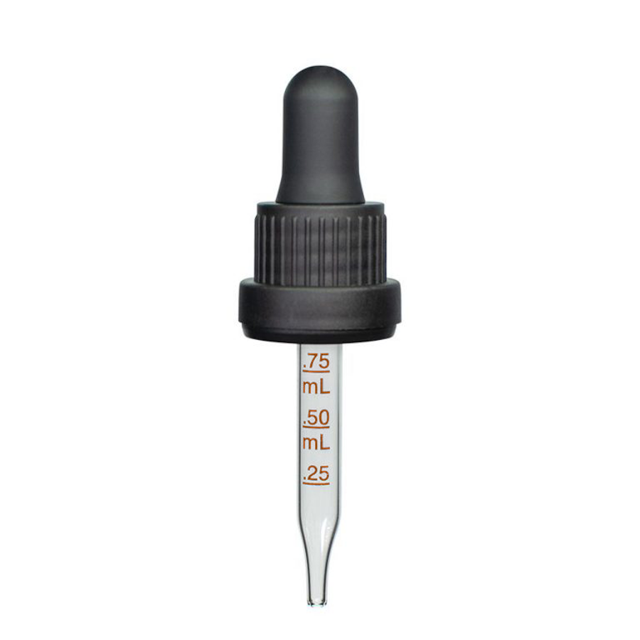 0-5-oz-black-graduated-medical-grade-glass-dropper-with-tamper-evident-seal-18-400heavy-duty 0.5 oz Black Graduated Medical Grade Glass Dropper with Tamper Evident Seal (18-400)(Heavy Duty)