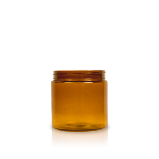 4 oz Amber PET Straight Sided Jar 58-400 Neck Finish