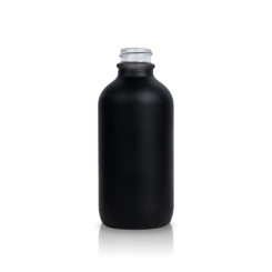 4 oz Matte Black Boston Round Glass Bottle with 22-400 Neck Finish