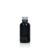 1 oz Transparent Black Boston Round Glass Bottle with 20-400 Neck Finish