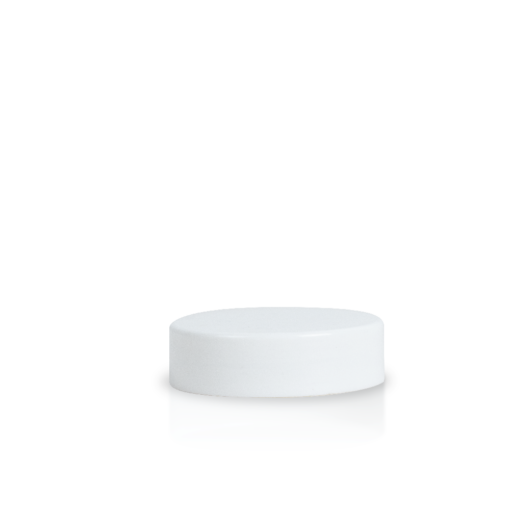 White 38-400 PP Smooth Skirt Lid with Foam Liner