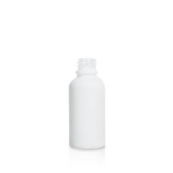 30 ml Euro Round Glass Bottle with 18-DIN Neck Finish Matte White