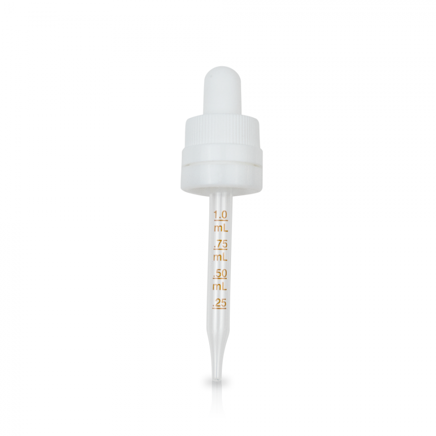 18-415 White PP Plastic CRC and Tamper Evident Dropper with 77mm ...