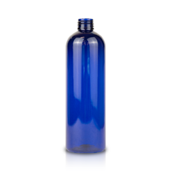 12 oz PET Cobalt Blue Cosmo Bottle with 24-410 Neck Finish