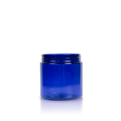 8 oz Cobalt Blue PET Straight Sided Jar 70-400 Neck Finish