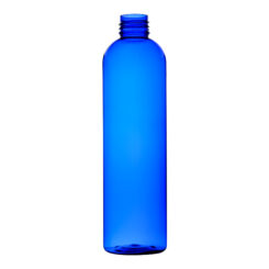 8 oz Cobalt Blue PET Cosmo Round Bottle 24-410 Neck Finish