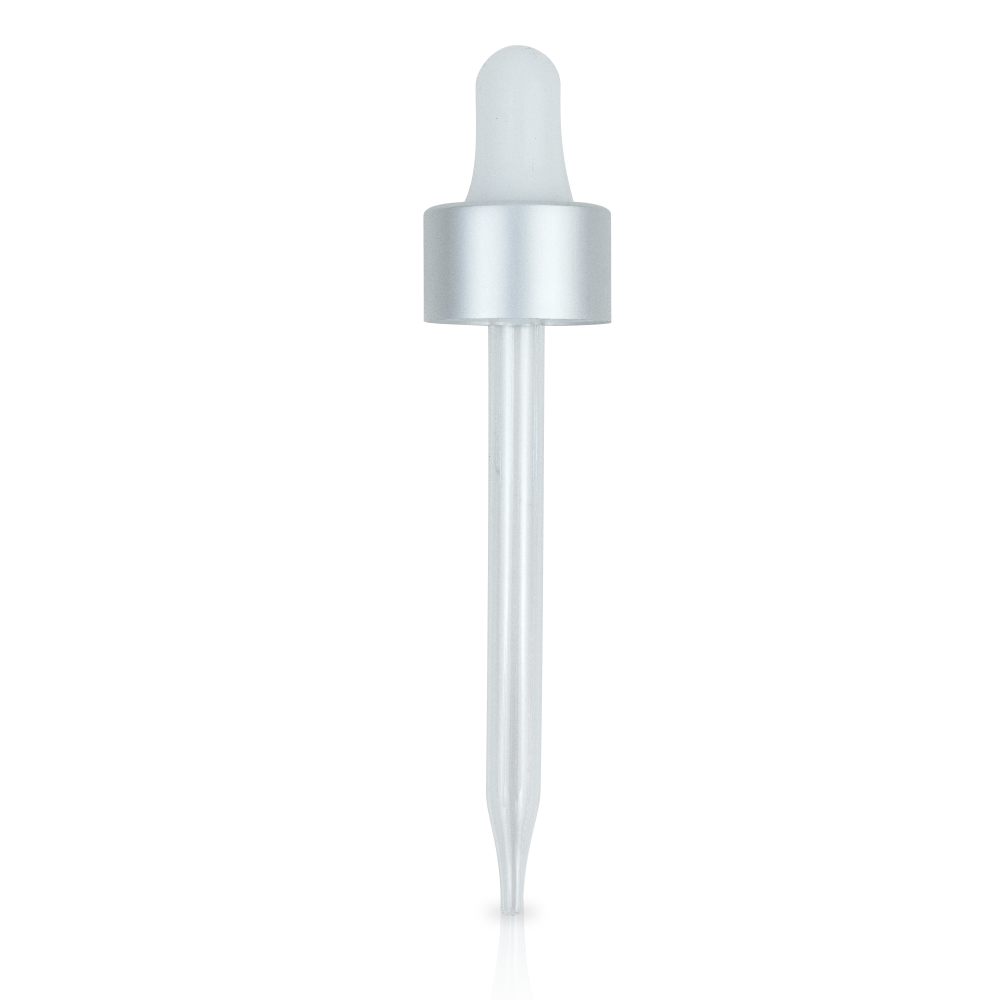 20-400-matte-silver-and-shiny-white-glass-dropper-91mm-smooth-GA05-020-400-91mm-Matte-Silver-Shiny-White 20-400 Matte Silver And Shiny White Glass Dropper (91mm)