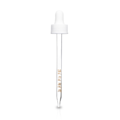 24-400 White Medical Grade Graduated Glass Dropper (110mm) (Ribbed)