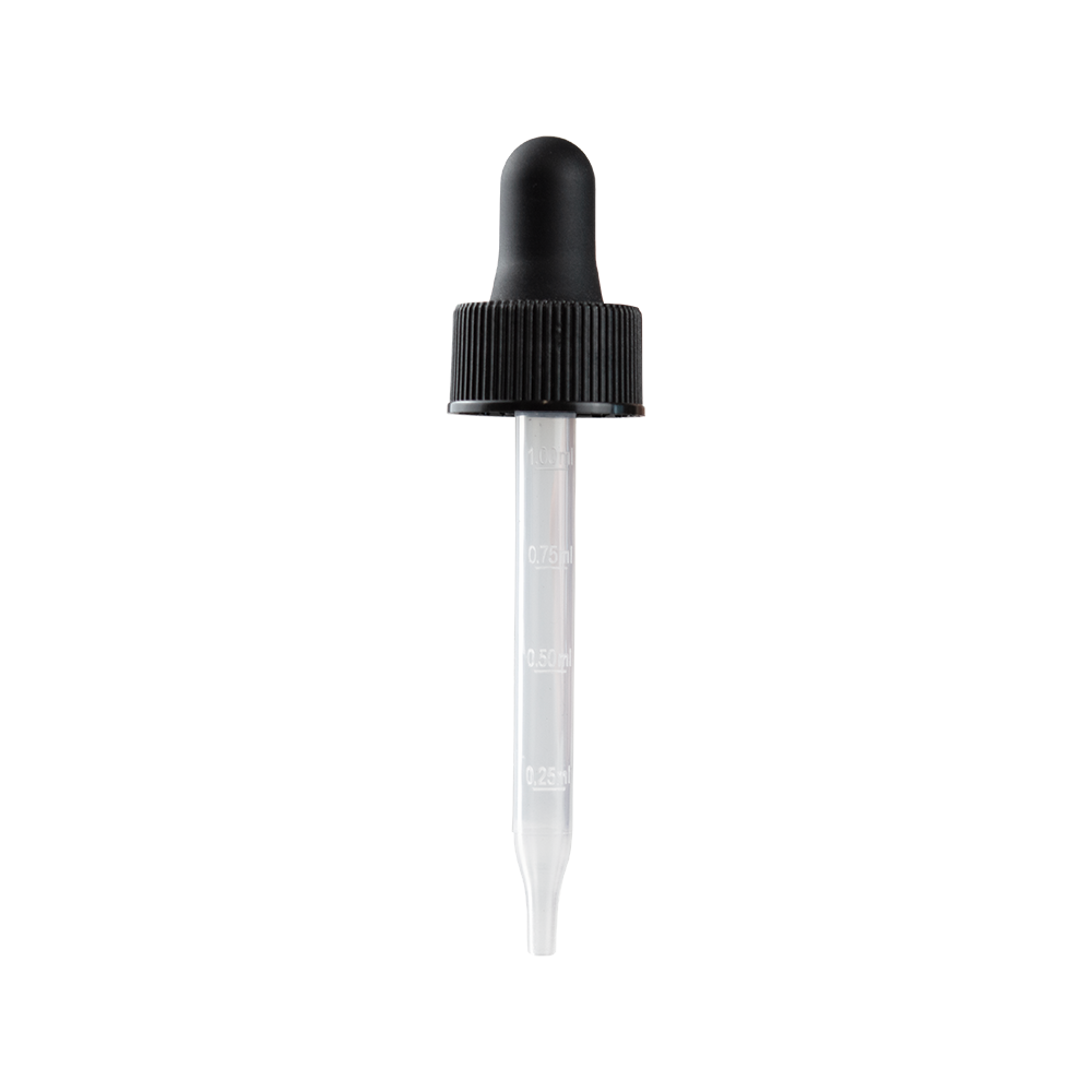 GB08207603PP Black PP Plastic Ribbed Skirt Dropper