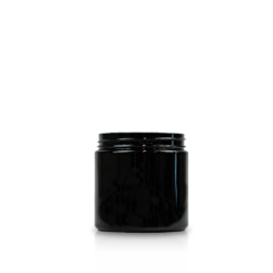 8 oz Black PET Straight Sided Jar 70-400 Neck Finish