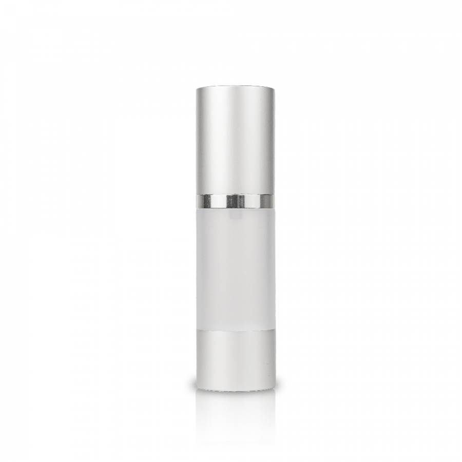 30ml Clear Frosted AS Plastic Bottles with 33mm Matte Silver Aluminum