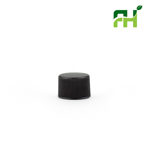 28-410-pcr-black-plastic-screw-top-cap-with-heat-induction-seal-his-liner-GB07A-028-410 : Black (Ribbed Skirt) (30PCR) (HIS) (3000) 28-410 PCR Black Plastic Screw Top Cap with Heat Induction Seal (HIS) Liner