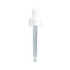 20-400 White PP Smooth Skirt Dropper with 76 mm Round Tip Glass Pipette