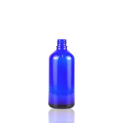 100ml Cobalt Blue Euro Round Glass Bottle with 18-400 Neck Finish