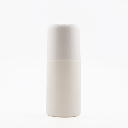 2oz White HDPE Roll-on Set (Bottle, Cap, and Ball)