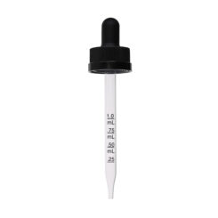 20-400 Black PP Plastic Child Resistant Dropper with 91 mm Straight Graduated Glass Pipette