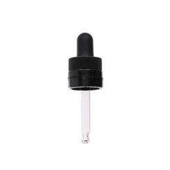 18-415 Black PP Plastic CRC and Tamper Evident Dropper with 58mm Round Tip Glass Pipette