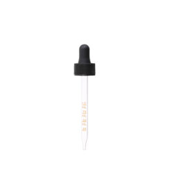 20-400 Black PP Plastic Ribbed Skirt Dropper NRB with 91mm Straight Medical Graduated Glass Pipette