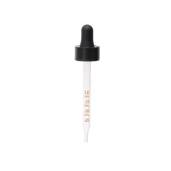 20-400 Black PP Plastic Semi Ribbed Skirt Dropper with 91 mm Straight Medical Graduated Glass Pipette