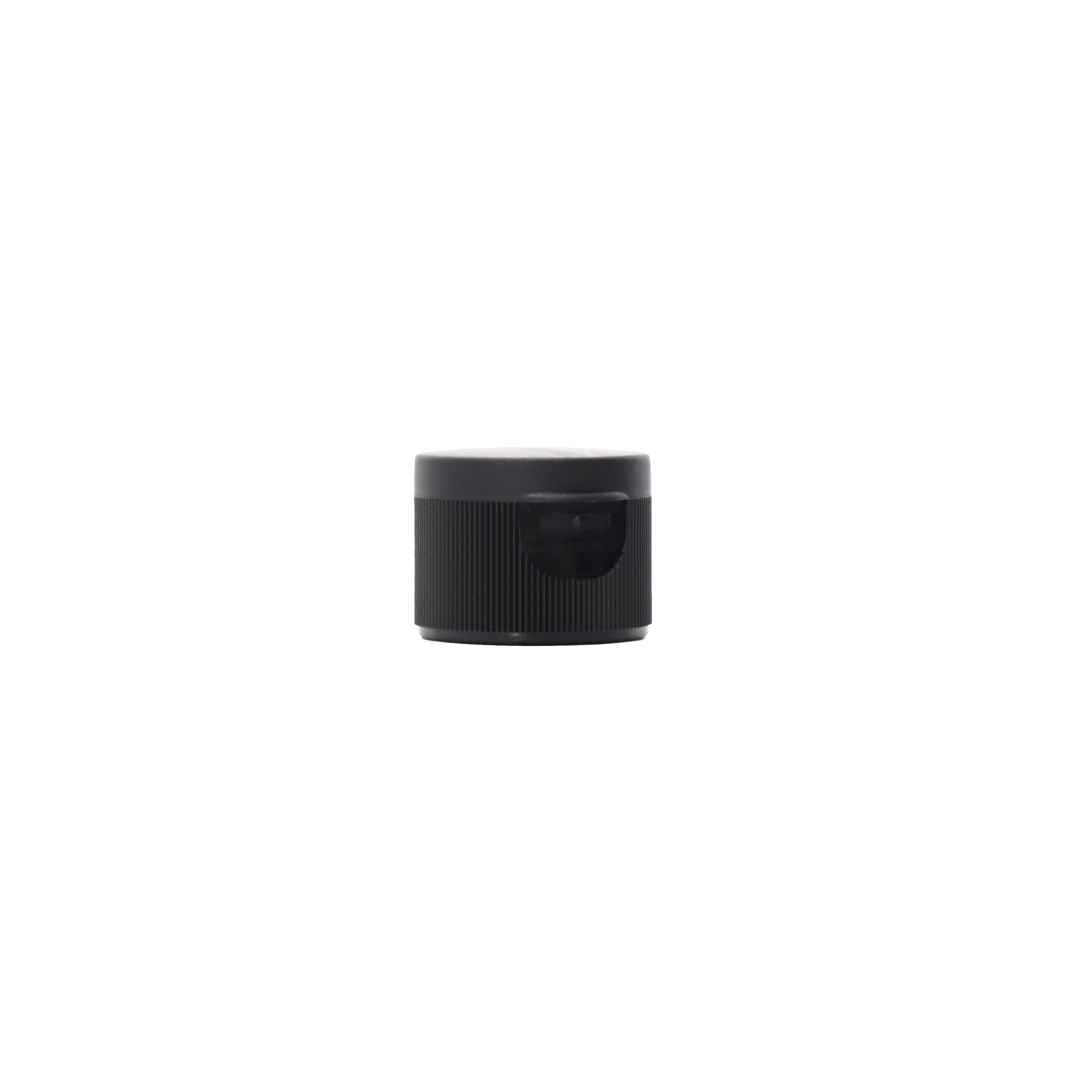 GB1224203_1 Closed 24-410 Black PP Plastic Ribbed Flip Top Cap