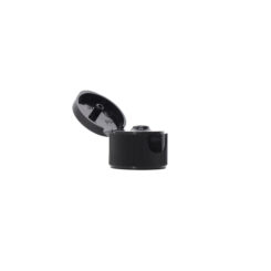 24-410 Black PP Plastic Ribbed Flip Top Cap