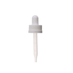 18-400 White PP Plastic Child Resistant Dropper with 65 mm Straight Clear Embossed Graduated PP Plastic Pipette