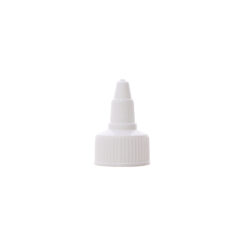 24-410 White PP Plastic Twist Top Cap with PE Liner closed