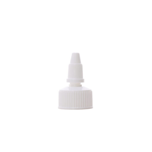 24-410 White PP Plastic Twist Top Cap with PE Liner open