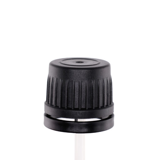 18-400 Black 53mm Phenolic Brush Cap with PE Liner - close up of skirt